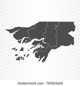 Guinea Bissau map isolated on transparent background