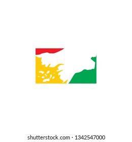 guinea bissau map logo icon vector symbol 