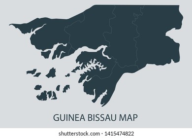 Guinea Bissau map on gray background vector