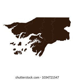 Guinea Bissau map on white background vector.