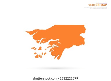 Guinea Bissau Map - Orange abstract style isolated on white background vector.