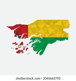 Guinea Bissau map in polygonal style on white background. Vector illustration eps 10.