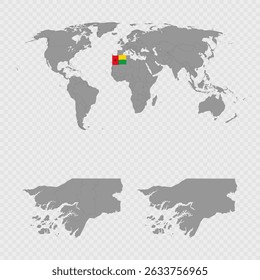 Guinea Bissau Map Set with World Location.