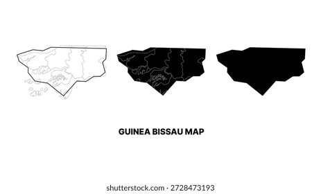 Ilustración vectorial del mapa de Guinea Bissau