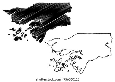 Guinea Bissau map vector illustration, scribble sketch Guinea Bissau