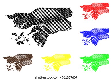 Guinea Bissau map vector illustration, scribble sketch Guinea Bissau