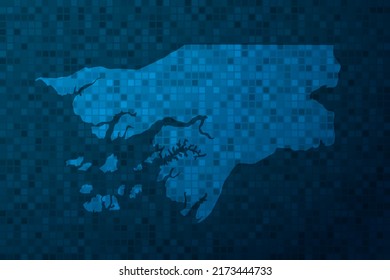 Guinea Bissau Map - World Map international vector template with technology style isolated on blue pixel background for education, design, website, infographic - Vector illustration eps 10