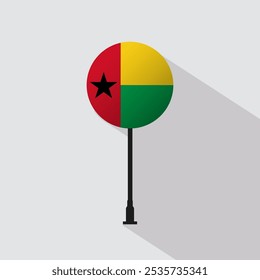 Símbolo Nacional de Círculo da Guiné-Bissau Ilustração do Vetor de Bandeira