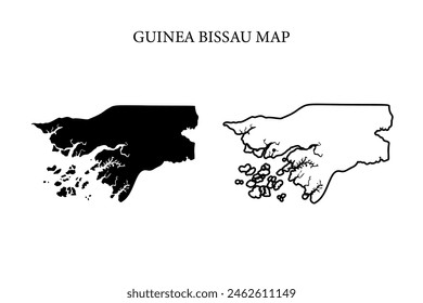 Guinea Bissau region country map vector