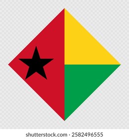 Guinea Bissau rhombus flag. Vector illustration.