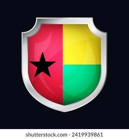 Guinea Bissau Silver Shield Flag Icon