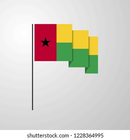 Guinea Bissau waving Flag creative background