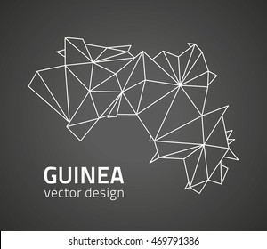 Guinea black vector map of Africa