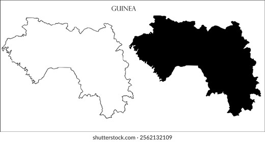 Guinea Blank Map, Guinea Map Outline Vector Images