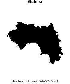 Guinea blank outline map design
