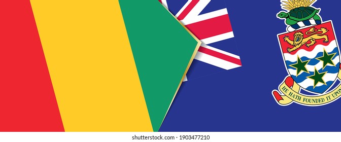 Banderas de Guinea y las Islas Caimán, dos banderas vectoriales símbolo de relación o enfrentamiento.