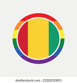 Guinea country flag circle - lgbt flag graphic element Illustration template design
