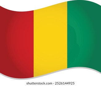 Guinea Country Flag Waving Vector