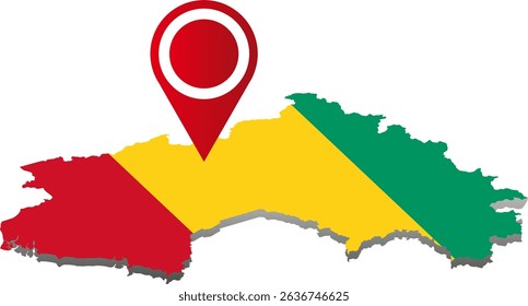 Guinea country map location icon