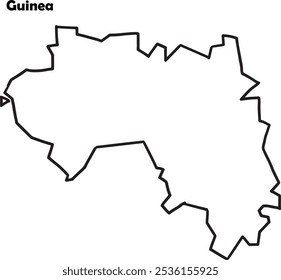 Guinea country map simple outline