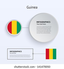 Guinea Country Set of Banners on gray background for Infographic and Presentation. Vector illustration.