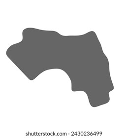 Guinea country simplified map. Grey stylish smooth map. Vector icons isolated on white background.
