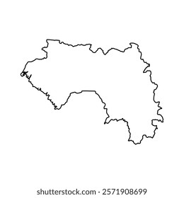 Guinea country simplified map. pencil sketch