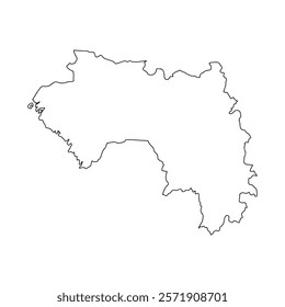 Guinea country simplified map. pencil sketch