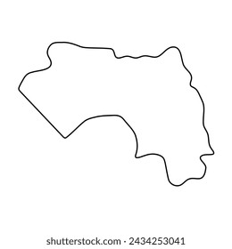 Guinea country simplified map. Thin black outline contour. Simple vector icon