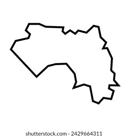 Guinea country thick black outline silhouette. Simplified map. Vector icon isolated on white background.