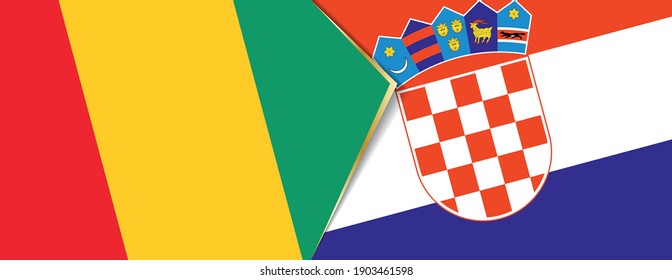Guinea and Croatia flags, two vector flags symbol of relationship or confrontation.