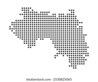 Guinea - Dotted Map. Map formed by Dots. Vector Illustration