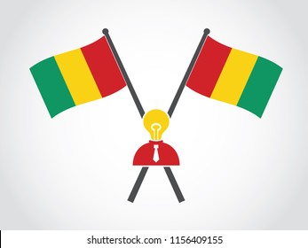 Guinea Emblem Lack Of Idea Businessman