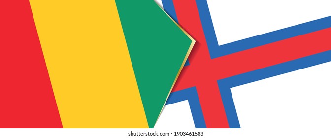 Guinea and Faroe Islands flags, two vector flags symbol of relationship or confrontation.