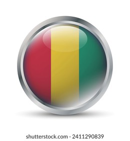 Guinea Flag 3D Badge Illustration