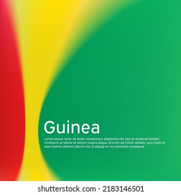 Guinea flag background. Blurred pattern in the colors of the guinean flag, business booklet. National banner, poster of guinea. State patriotic cover, flyer. Vector, template design