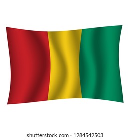 Guinea flag background with cloth texture. Guinea Flag vector illustration eps10. - Vector