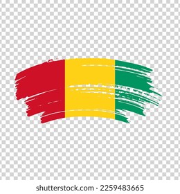 Guinea flag with brush paint textured isolated on png or transparent background, Symbol of Azerbaijan, template for banner, promote, design.