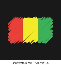 Guinea Flag Brush Strokes Painted