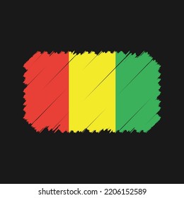 Pinceladas de pincel de la bandera de Guinea pintadas