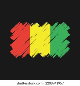 Guinea flag brush strokes painted collection