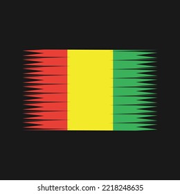 Guinea Flag Brush Strokes Painted