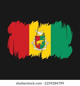 Guinea Flag Brush Strokes Vector