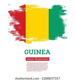 Guinea Flag with Brush Strokes. Vector Illustration. Independence Day.