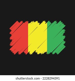 Guinea Flag Brush Vector Illustration