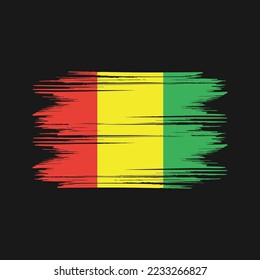 Guinea Flag Brush Vector Illustration