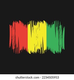 Guinea-Flagge - Vektorgrafik mit Pinselspitze