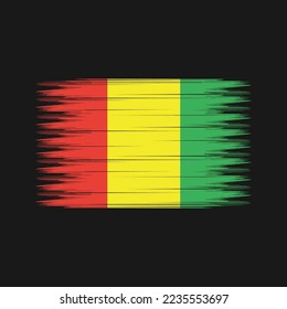 Guinea Flag Brush Vector Illustration