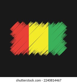 Guinea Flag Brush Vector Illustration