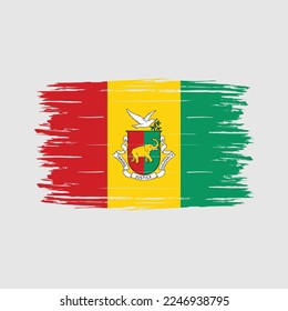 Guinea Flag Brush Vector Illustration